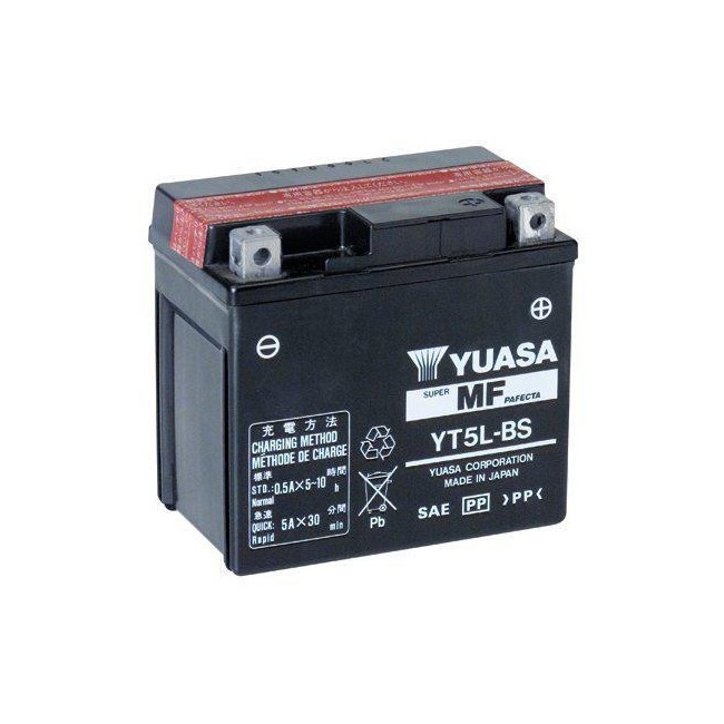 Batería para motocicleta Yuasa MF 4,2Ah 80A CP YT5L-BS Batería para motocicleta Yuasa MF 4,2Ah 80A CP YT5L-BS